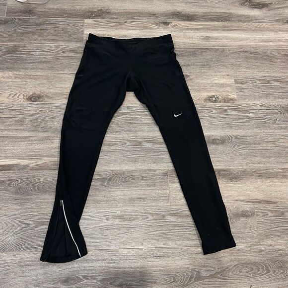NIKE Running Dri Fit Stretch Zip Ankle & Zip Pocket Leggings Women's Size M - Picture 7 of 9